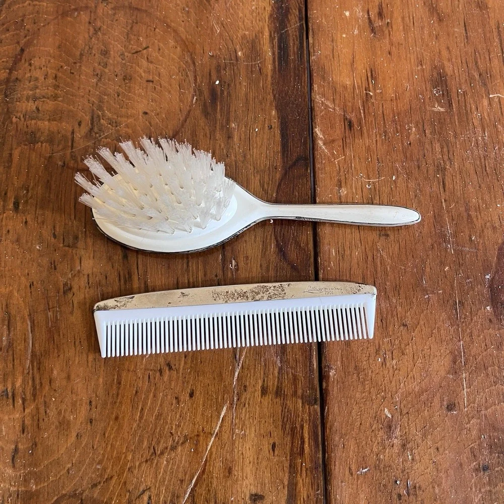 Sterling silver 2pc child/baby Lullaby brush/comb set Monogrammed Abigail